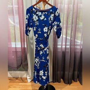 Jessica Howard 12 petite dress 3/4 sleeve floral blue